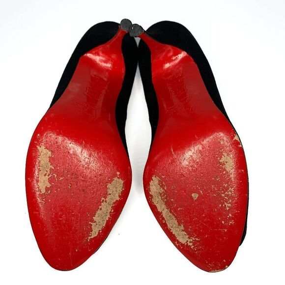 Christian Louboutin Black Peep Toe Heels - Picture 9 of 10